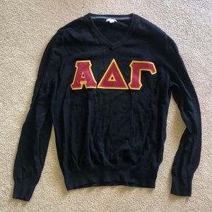 ADG Alpha Delta Gamma Fraternity Letters V-Neck Sweater
